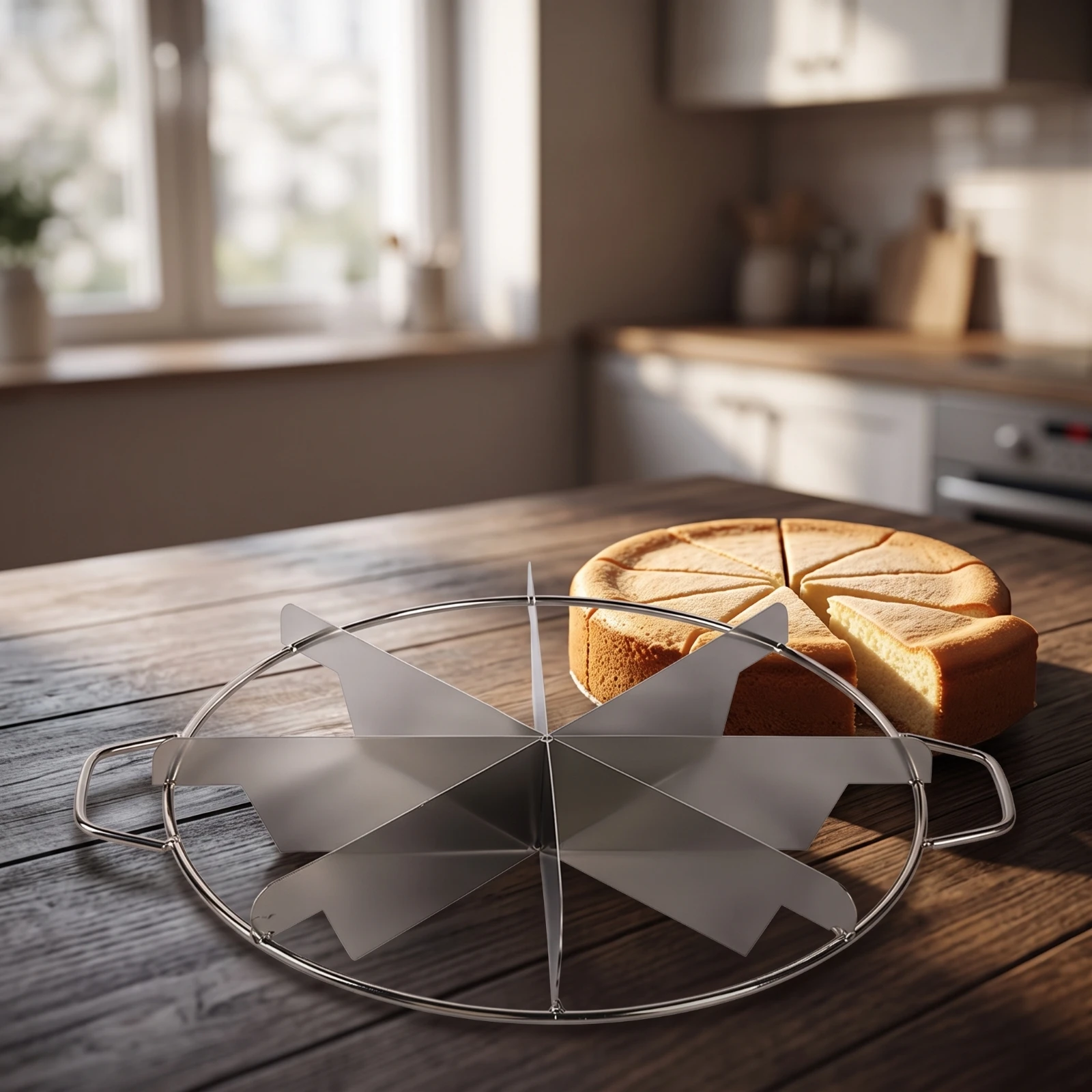 Cake Cutter with Side Handles Even Pie Cutter with Side Handles Radial Divider Rust Proof Cutting Tool Easy to Use for Bakers