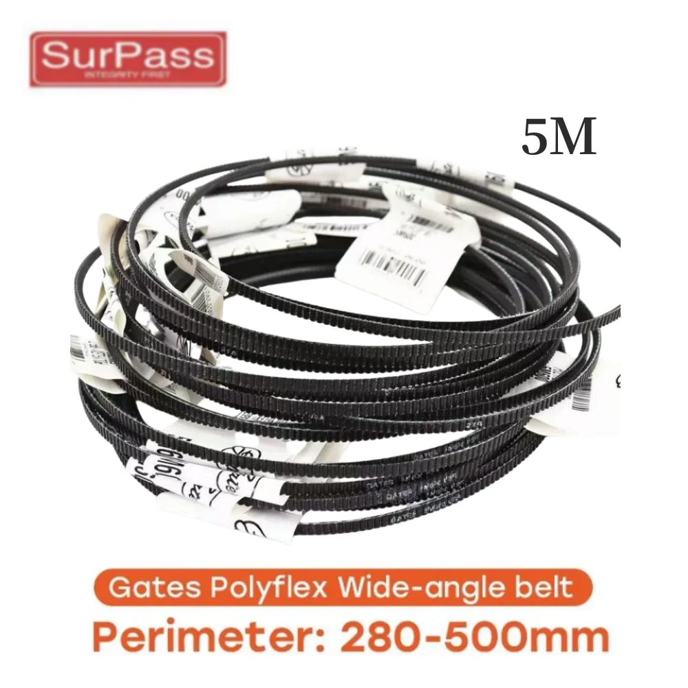 

Gates Polyflex Wide-angle belt 5M-280/290/300/307/315/325/335/345/355/365/375/387/400mm-475/487/500mm Transmission Triangle Belt