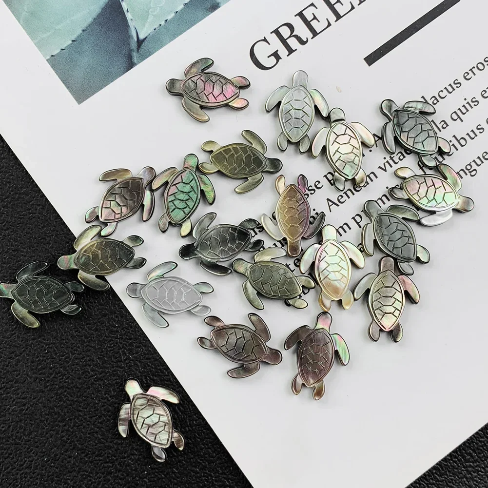 2PCS Natural Tortoise Abalone Shell Charms Pendants Mother Pearl Shell Pendants for Jewelry Making Finding Necklace Accessories