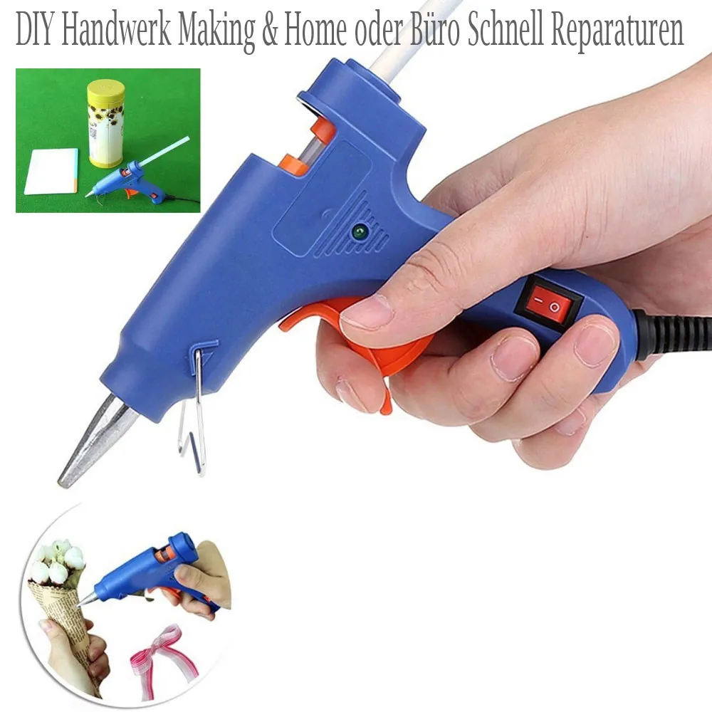 20W Hot Glue Gun Kit Quick Heating Adhesive Tool for DIY Crafts Repairs Models Wood Electronics EU Plug