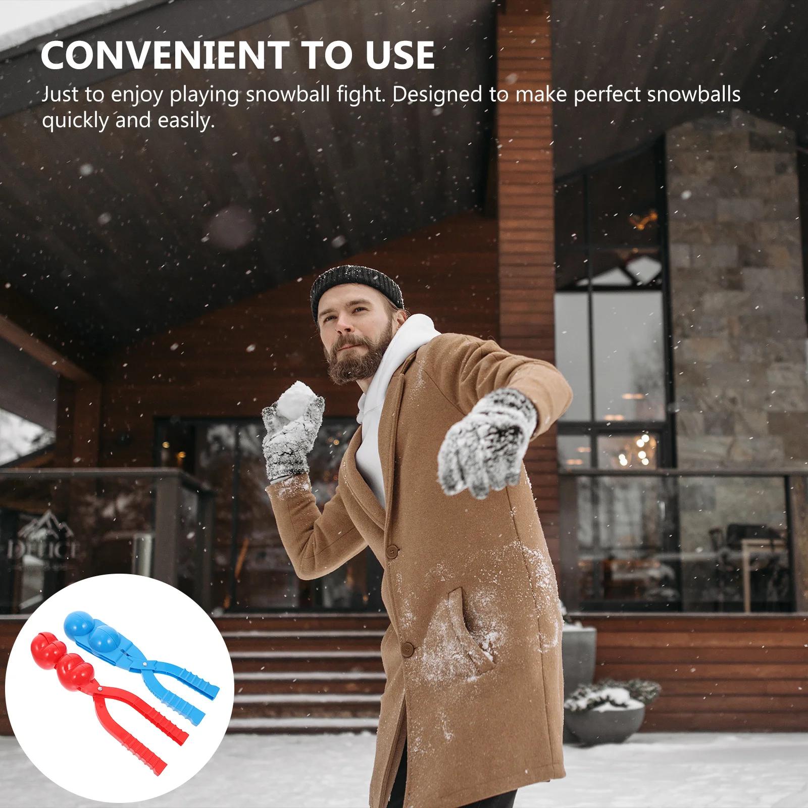 

2 шт., детский прочный держатель для снежных шаров, уличный инструмент для борьбы с снегом, зимняя игрушка, зажим, инструмент для изготовления зажимов