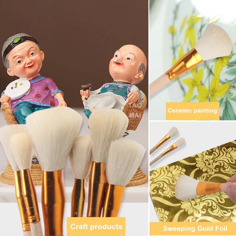 Pottery Tools Wool Brush for Ceramic Glaze/Painting Sweeping Dust Moisturizing And Complementary Color Ceramic Coloring Pen