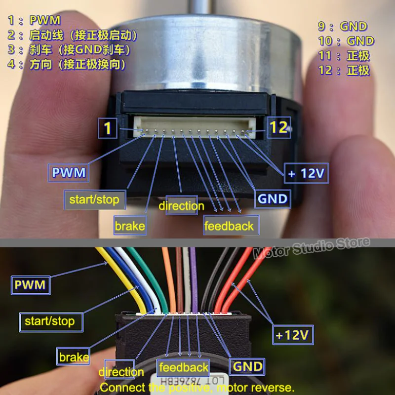 Nidec 24H055M020 فرش السيارات تيار مستمر 12 فولت المدمج في محرك مجلس PWM تنظيم السرعة 100 خط إشارة التشفير ردود الفعل محرك سيرفو