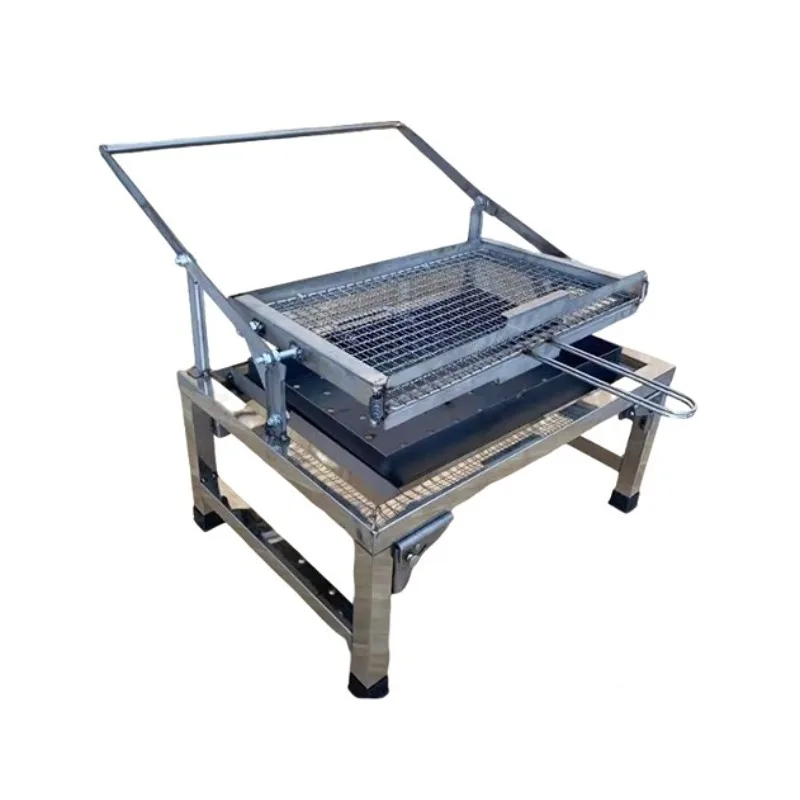 304 Stainless Steel Rotating BBQ Grill  360°  Turn Spit Roaster for Camping Chicken Fish Lamb  Home Use Ensuring Even Grilling