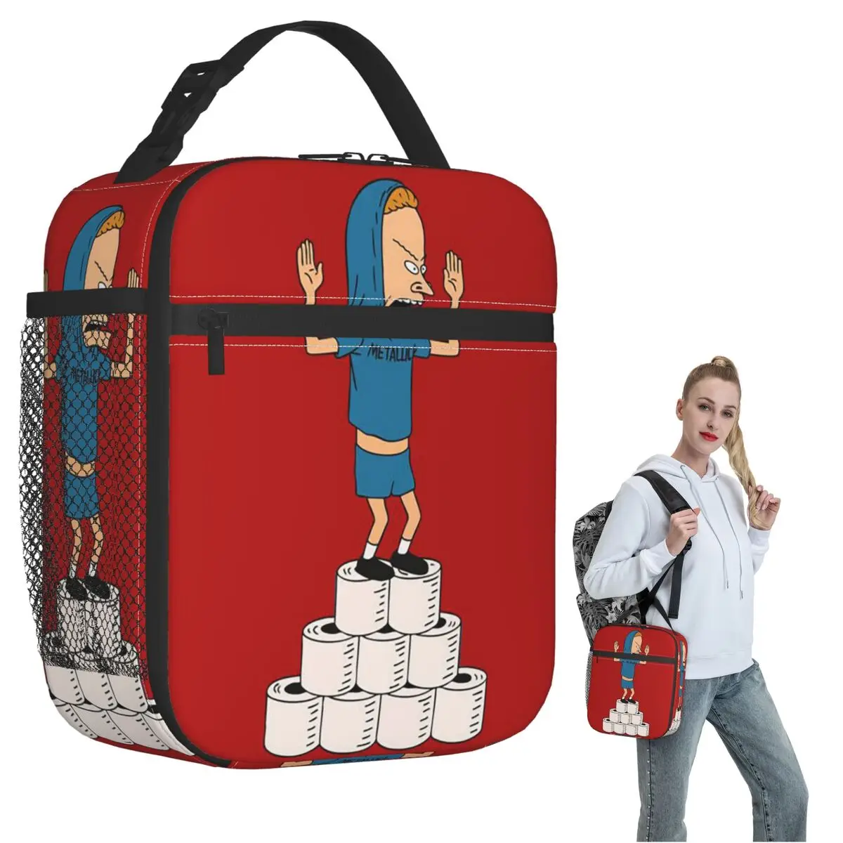 Beavis And Butthead Pulp Fiction Humorous Insulated Lunch Bag for Women Kids Portable Food Boxes Thermal Lunch Box Tote
