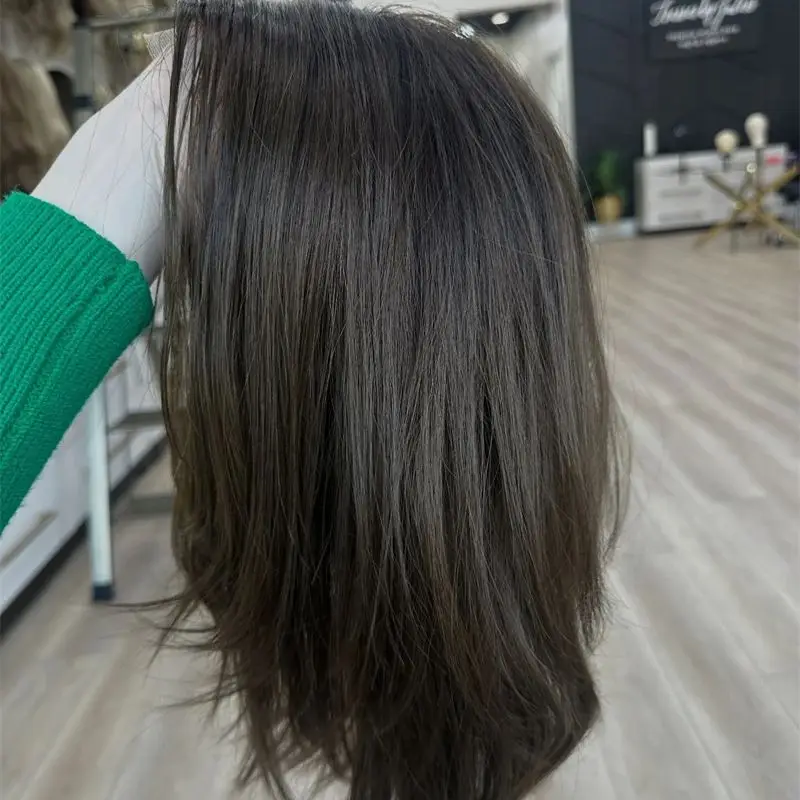 

Новинка: Синтетический парик с HD-кружевной передней частью 13x4, омбре, каштаново-коричневый, короткий прямой боб, с натуральной линией роста волос, 150% плотность