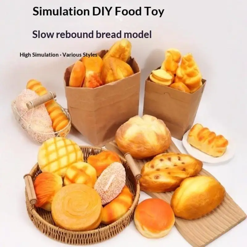 Generic Squeeze Toy Slow Rising Scented Simulated Bread Soft Stress Anxiety Relief Fidget Toy For Adults Kid Party Gifts