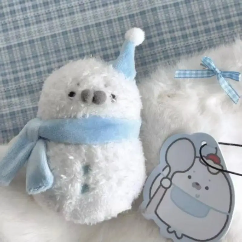 Lovely Cartoon Seal Snowman Doll Christmas Birthday Gift Plush Pendant Simulation Ocean Seal Keychain Backpack Decor