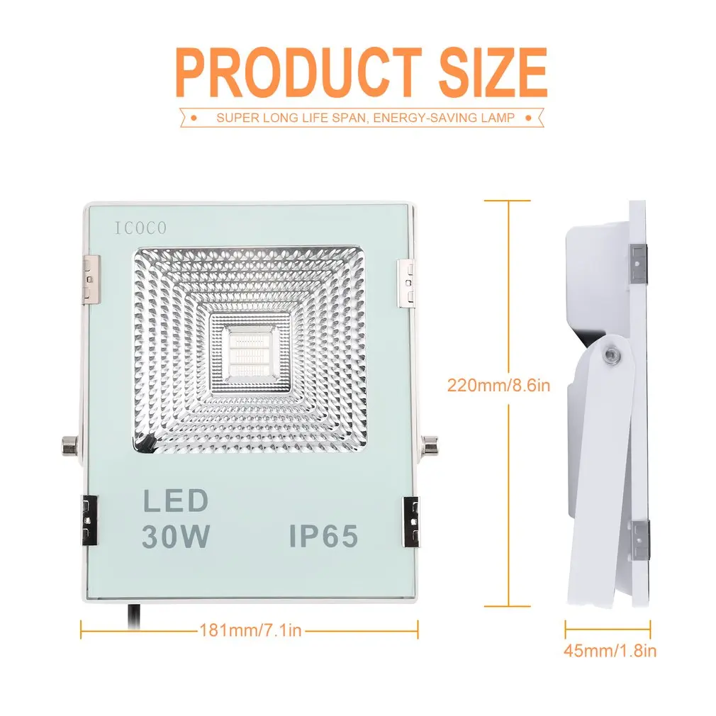 ICOCO lampu sorot LED RGB luar ruangan, kendali jarak jauh 16 warna 4 mode dapat diganti tahan air untuk jalan taman papan reklame