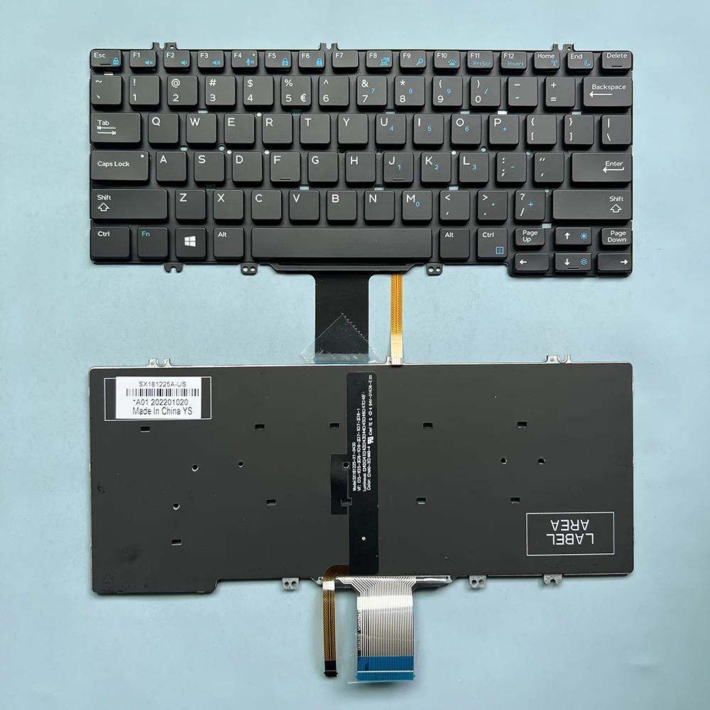 E7280 US Russian Keyboard For Dell Latitude E5280 E5289 E7390 5290 7380 7389 7390 Laptop RU Backlit  00NPN8