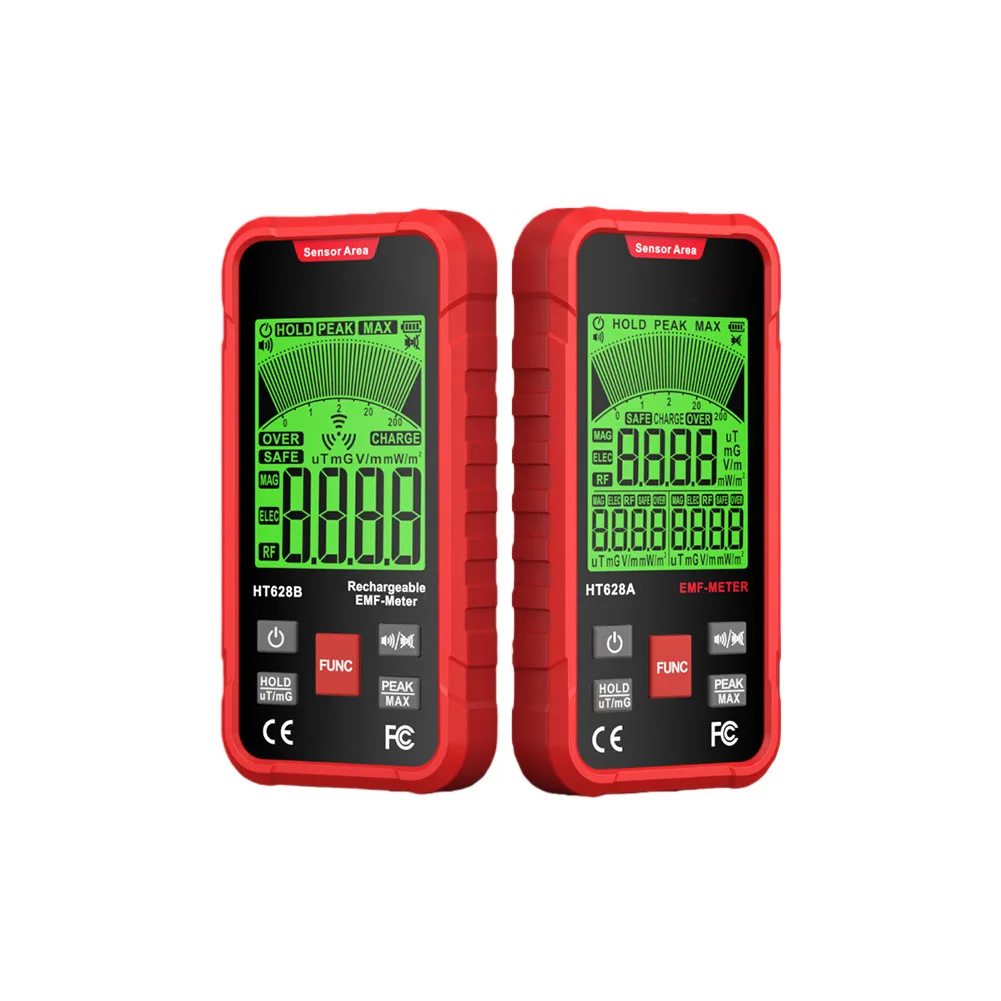 /3-in-1 /Handheld /EMF Detector RF Magnetic Field Meter With Sound Alarm Backlight For Home Office Radiation Testing Tool HT628A