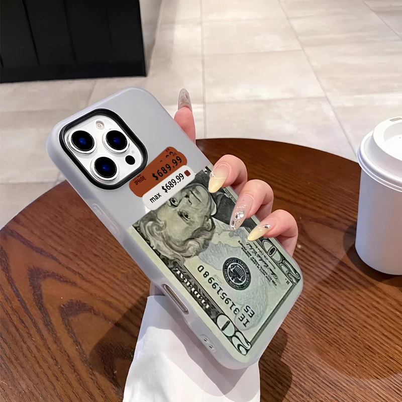 موضة الاتجاه بسيط فاخر الدولار نمط السعر نمط جراب هاتف آيفون 16 15 14 13 12 11 بروماكس سيليكون جراب هاتف غطاء