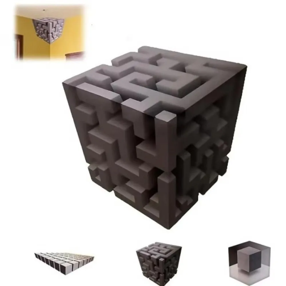 3D Impossible Wall Art That Reshapes Reality Illusion DIY Optical Illusion Corner Wall Decal Irregular Art Illusion Wall Decal