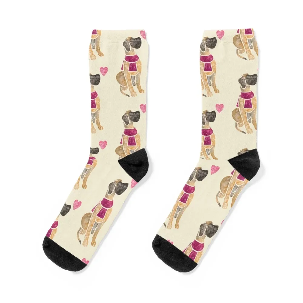 

Watercolour Great Dane (fawn) Socks christmas stocking tennis cotton Woman Socks Men's