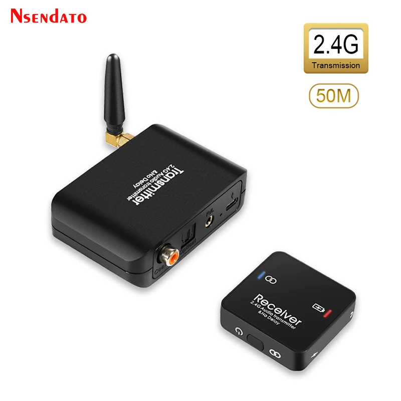 

50M 2 4ghz Wireless Wifi Audio Music Transmitter Receiver With 3.5mm R/L stereo Wireless adapter For AC-3/DTS/PCM TV Computer CD