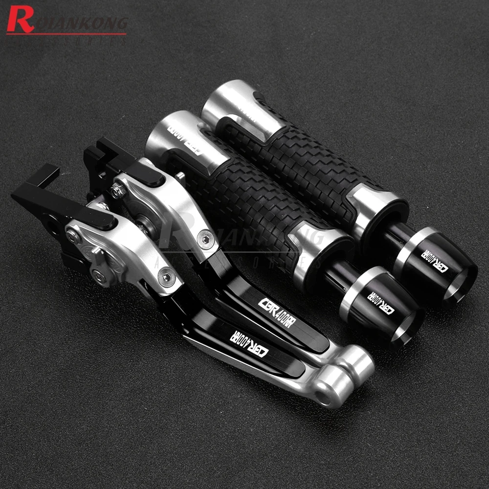 Motorcycle brake clutch levers For Honda CBR400RR CBR 400 RR 1986 1987 1988 1989 1990 1991 1992 1993 1994 handle grips ends caps