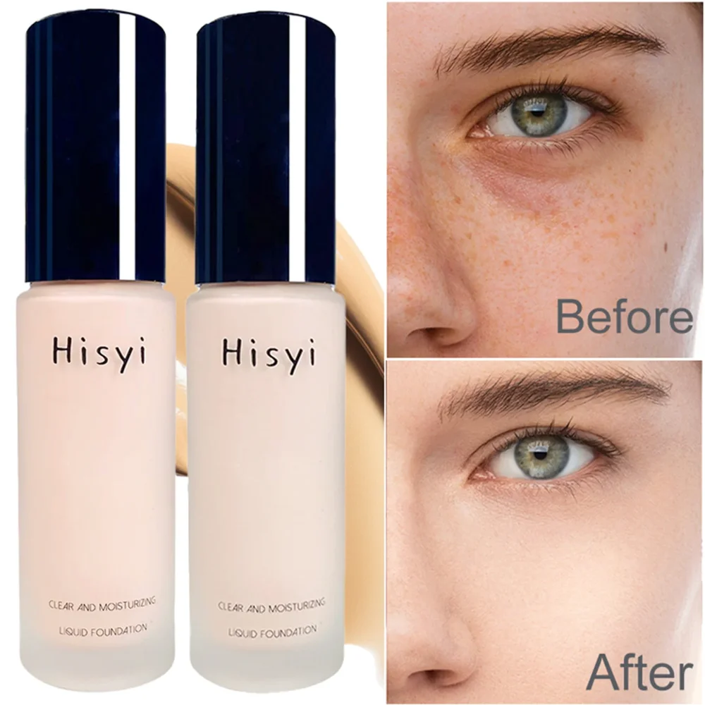 Base líquida de cobertura total: tubo de compresión mate/prowy, base correctora impermeable de larga duración para Navidad e invierno