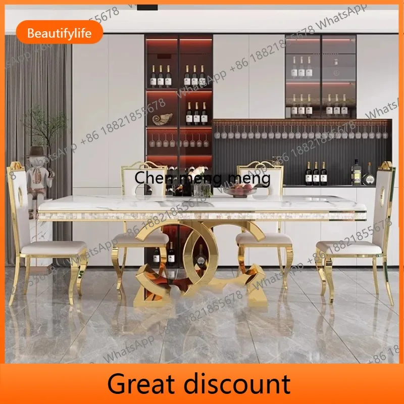 

D53 Kitchen Marble Dining Table Restaurant Side Chairs Living Room Study Dining Table Writing Office Muebles Commercial Furnitur