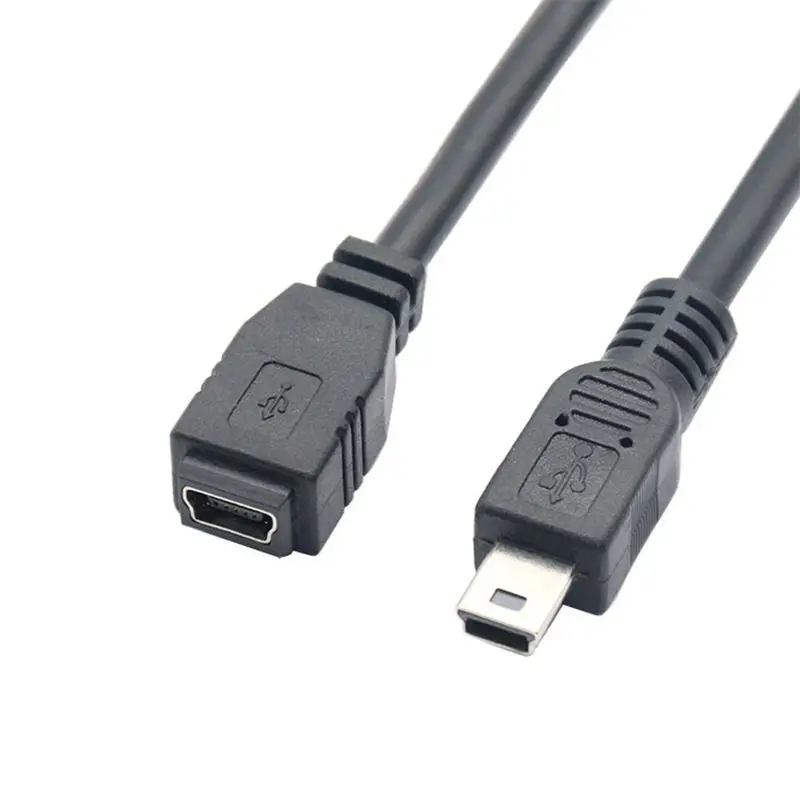 USB 2.0 Mini przedłużacz USB męski do żeńskiego portu t, Mini 5-pinowy kabel do ładowania danych główny transferu publicznego