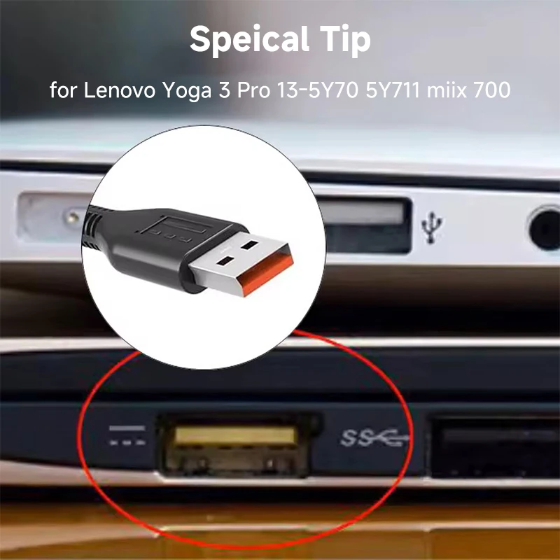 20V 3.25A 65W Power Supply Charger - Compatible with Yoga 900-13 900-131SK Yoga 3 Pro Miix 700