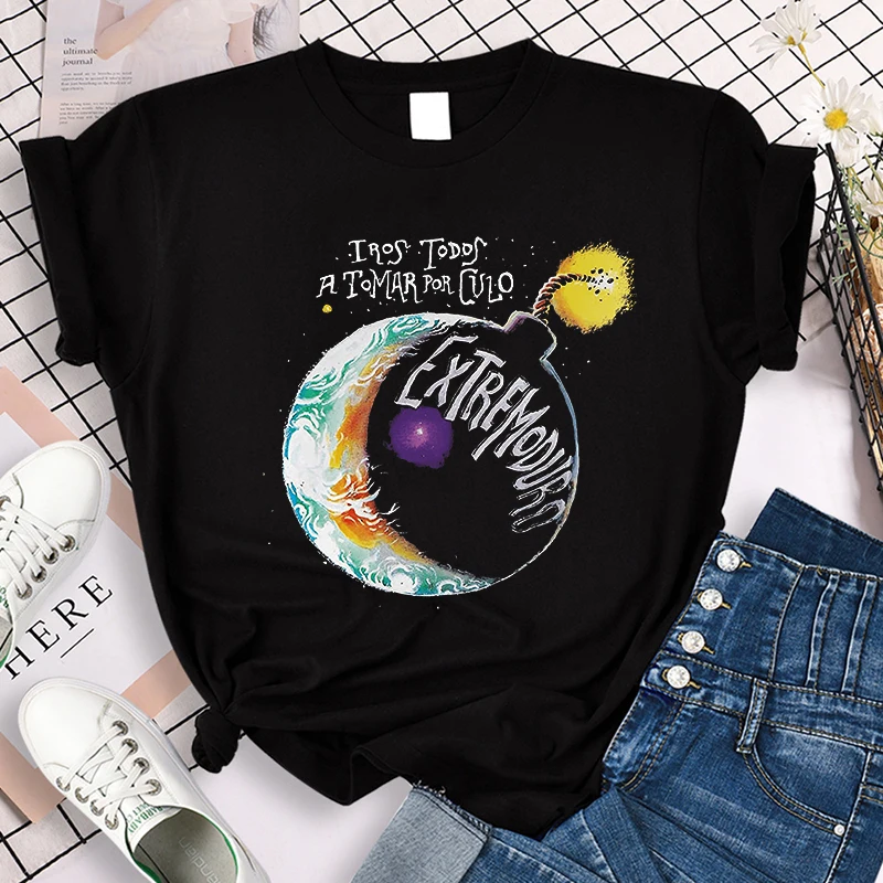 Fashion Rock Band Extremoduro Print Short Sleeve T Shirt Casual Gothic Y2k Tees Tops Women Men Graphic Vintage T-Shirt Clothes