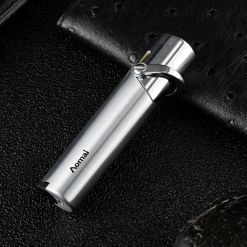 Effortless Leverage Ignition Windproof Jet Blue Flame Butane Gas Lighter Outdoor Portable Mini Cigar Lighters Smoking Gadgets