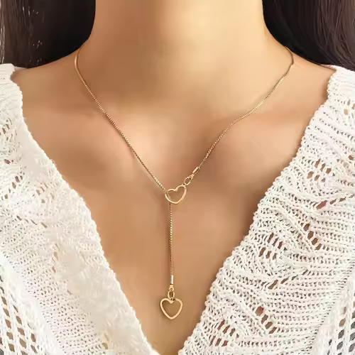New Fashion Simple Silver Color Love Heart Pendant Necklace Charm Chain Collares Necklace for Women Party Jewelry Daily Wear - Image 19