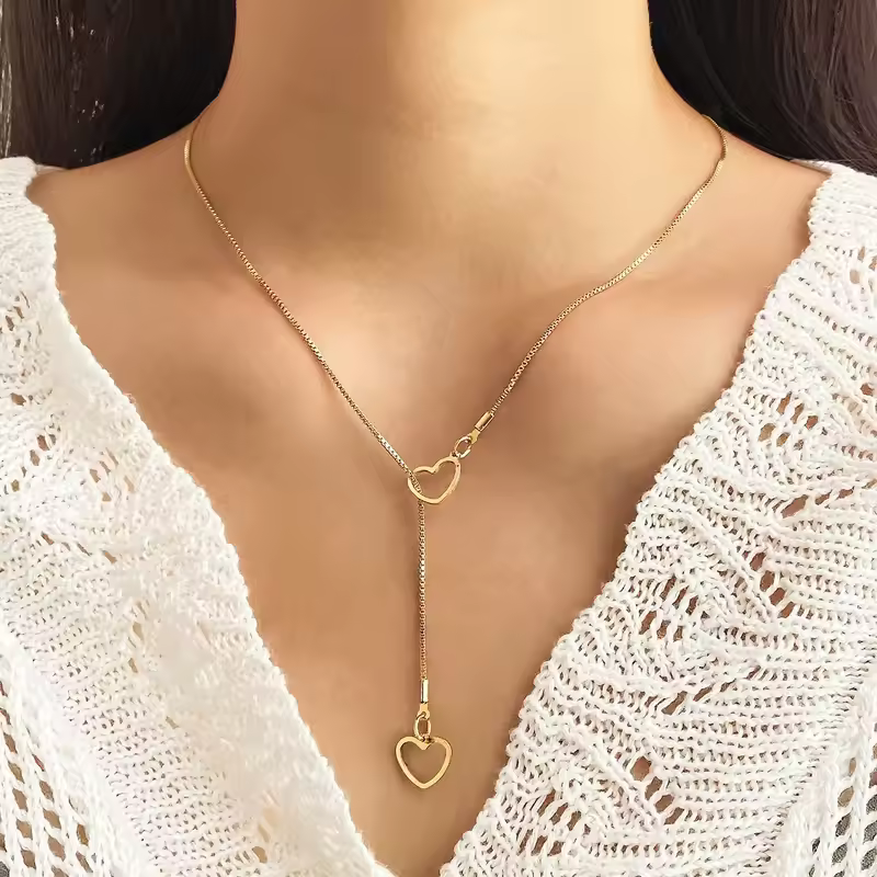 New Fashion Simple Silver Color Love Heart Pendant Necklace Charm Chain Collares Necklace for Women Party Jewelry Daily Wear - Image 19