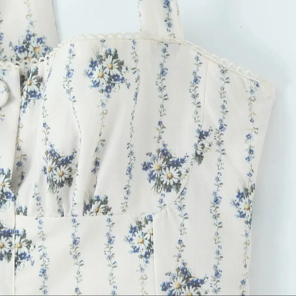 Robe longue à bretelles pour femmes, Sexy, boutons ouverts, imprimé Floral, nœud, col licou, poches latérales, Slim, taille basse, doublée en A, 2025