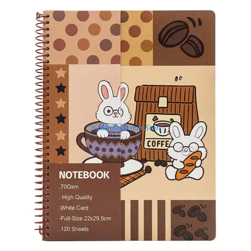 

H37F 1Pc Notebooks Colorful Cover Design Sturdy Spirals Binding Thicken Paper Notebooks Smooth Writing for Daily Journaling