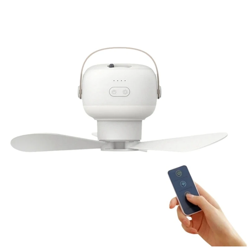 

AB42-Portable Ceiling Fans With LED Lighting Outdoor Camping Fan Tent Cooler Rechargeable Electric Fan Remote Control