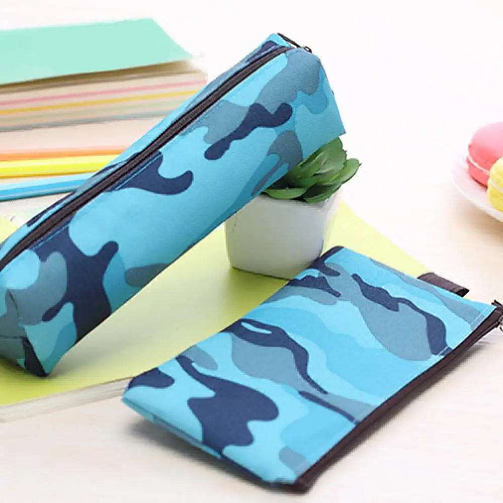 Boy Girl Camouflage Canvas School Supplies Pouch Purse Pencil Case Mini Bag School Pencil Case