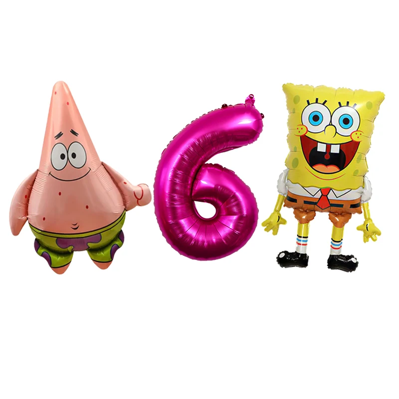 SpongeBob Schwammkopf Charakter-Luftballons Niedliche Cartoon-Partyballons für Jungen Mädchen Geburtstagsfeier-Dekorationen – Detail 15