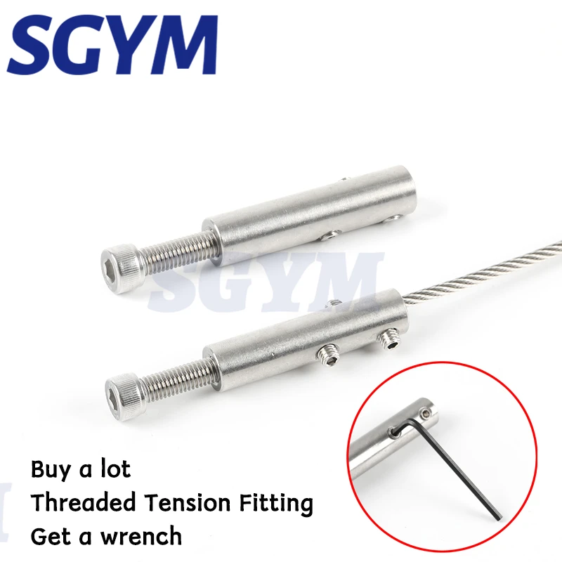 Corda de fio do trilho do cabo, soquete sexgonal rosqueado, cabeça redonda, encaixe da extremidade da tensão, alternância, terminal da âncora, 1.5mm, 2mm, 3mm, 4mm, 5mm, 6mm, 8 milímetros