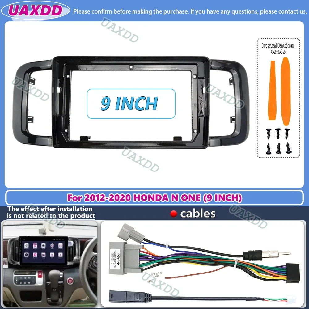 For 2012-2020 Honda N ONE 9INCH Android Frame Kit Panel 2Din Car Interior Stereo Fascia Cable Video Harness Multimedia Dashboard