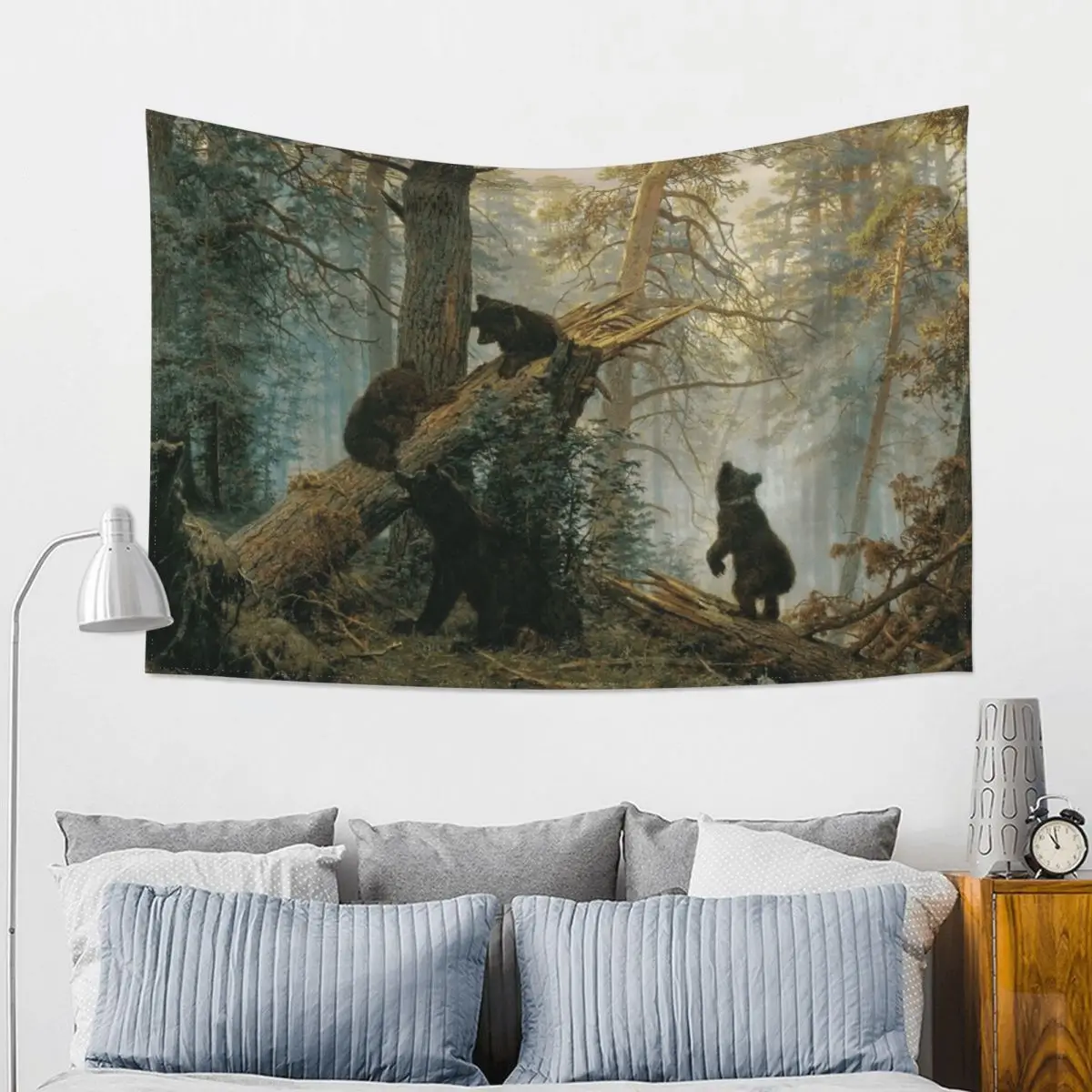 

Morning in a Pine Forest - Ivan Shishkin - 1889 Tapestry For Bedroom Decoration Wall Aesthetic Home Decor Tapestry