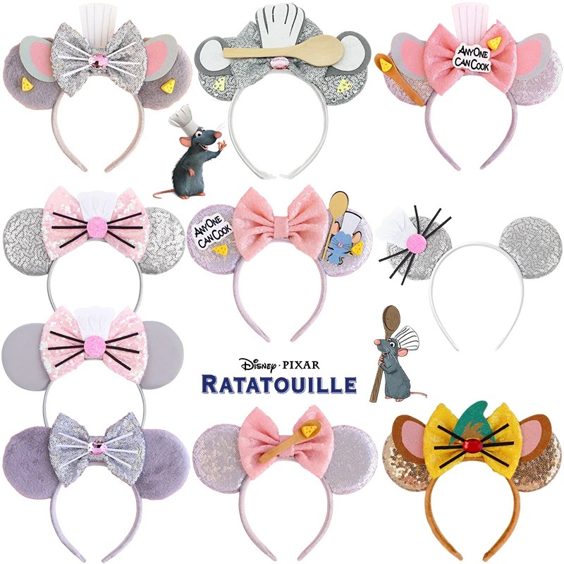 Pixar Ratatouille Headbands for Women Mickey Ears Hairband Girls Disney Remy Hair Accessories Kids ANYONE CAN COOK Headwear Gift