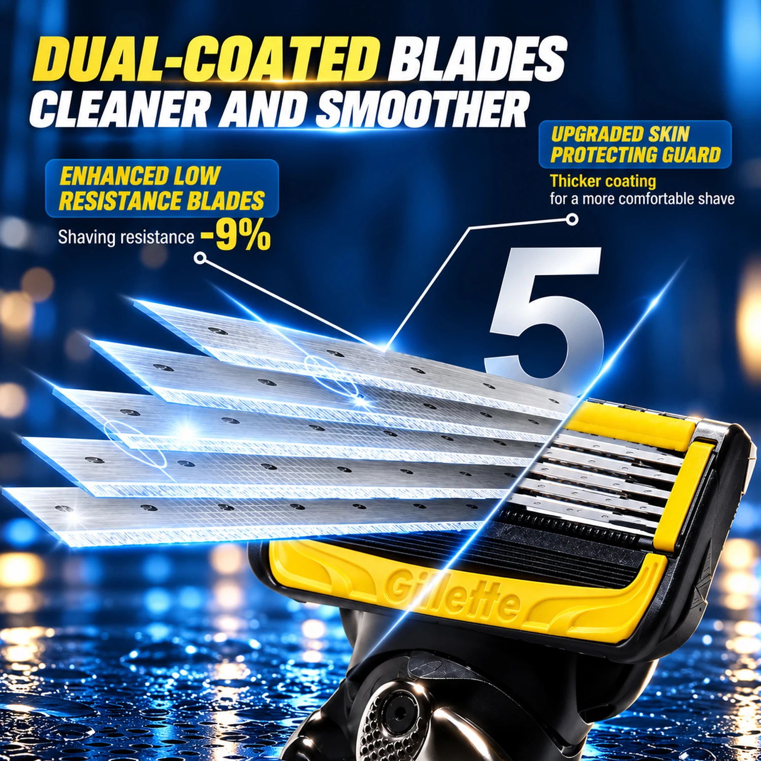 Gillette 5 Layer Razor Blades Refills 4/8 PCS for ProGlide ProShield Fusion 5 Series Men's Shaving Razor Replacement Cartridges