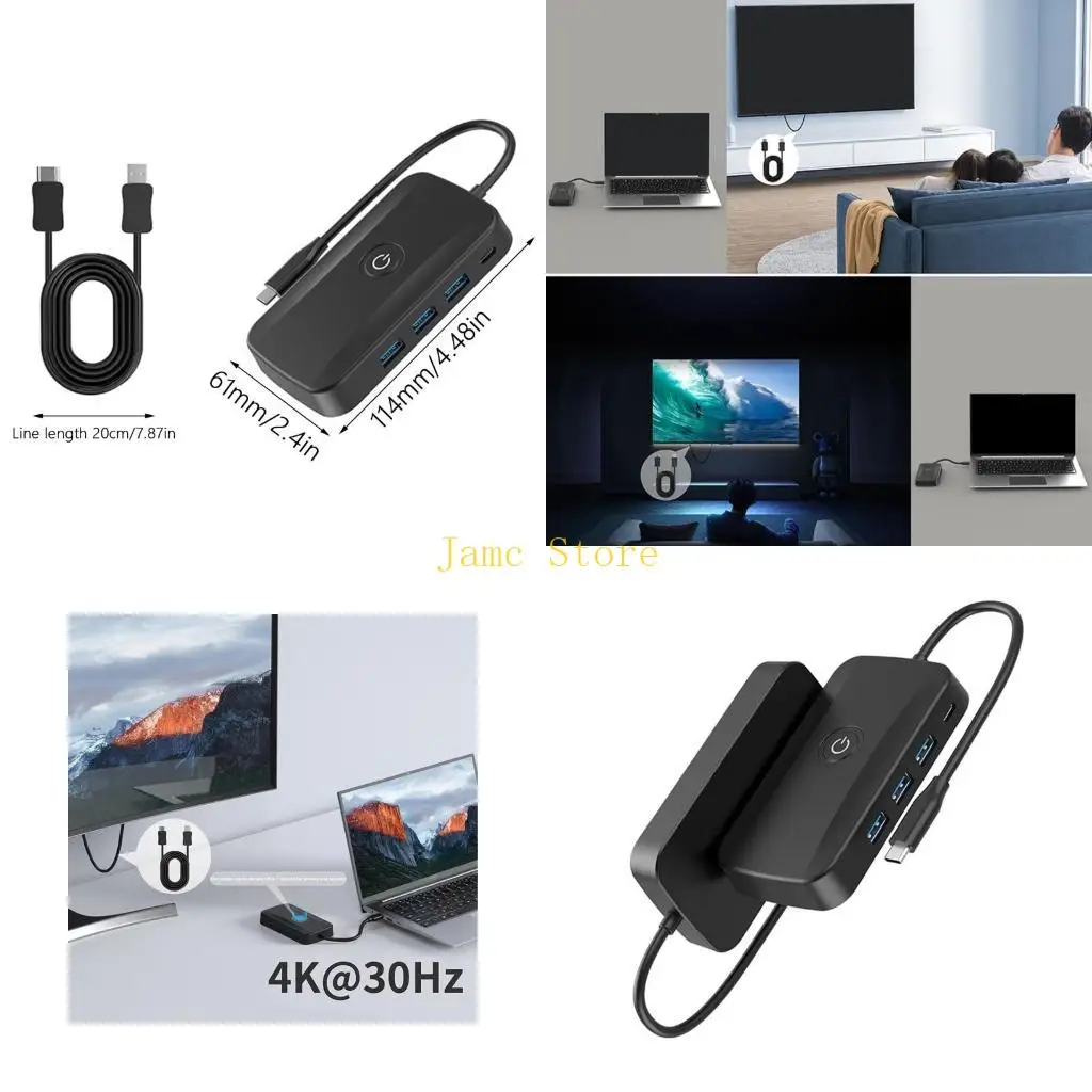 

Беспроводное устройство для кастинга LX0B Концентраторы 5 в 1 с высокоскоростным экранным проектором USB