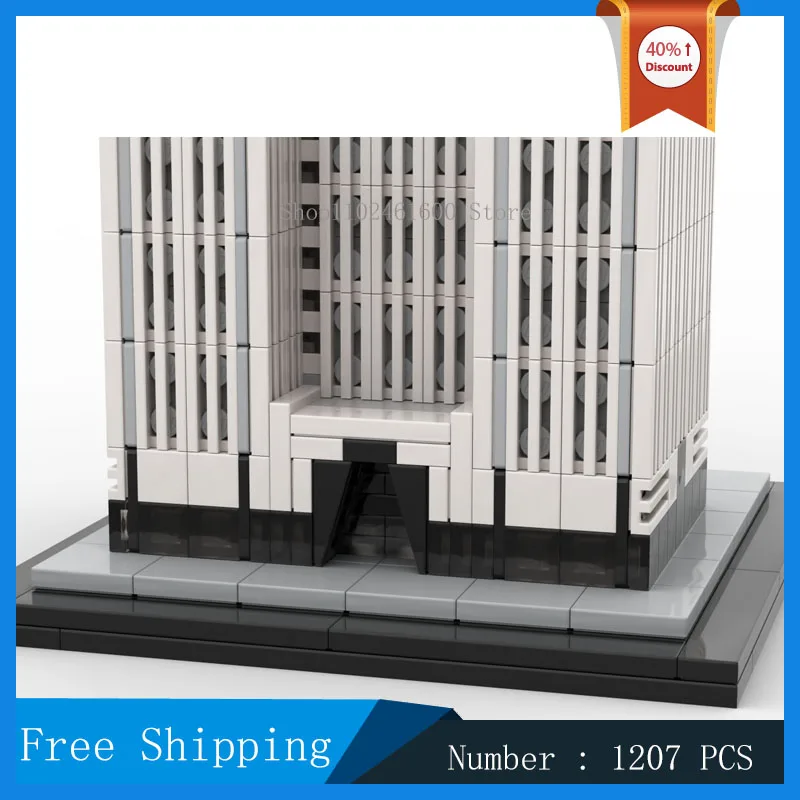 MOC City Architecture Chrysler Building 1:800 Scale Model Building Block Assembly Street View Building Collection Toy Gifts