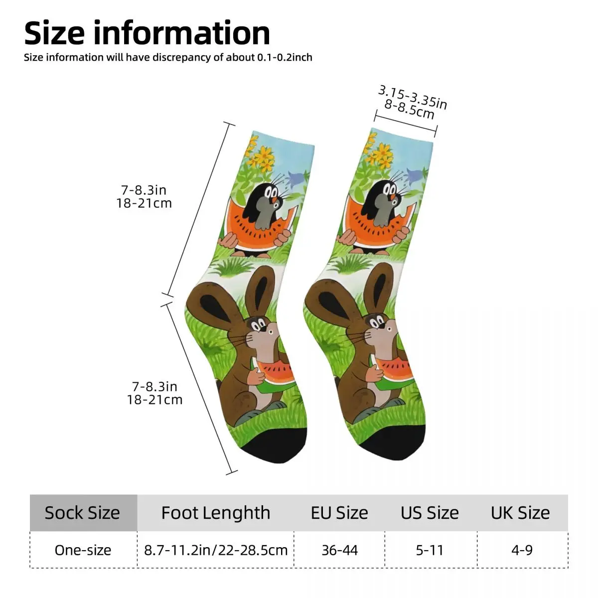 Krtek The Little Mole Socks Shopping 3D Print Boy Girls Mid-calf Sock