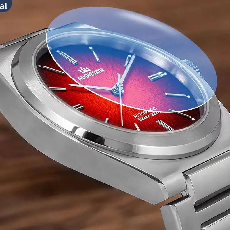 ADDIESKIN New 9015 Men Mechanical Watches Sapphire Glass 39mm Blue/Green/Red Dial Stainless Steel Man Automatic Watch Waterproof