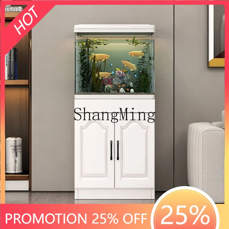 

FG tank integrated with compartment household floor medium-sized hot bending water-free desktop landscaping glass aquarium