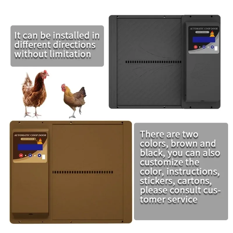 Horizontal Opening Waterproof Timed Chicken Coop Door Time Control Automatic Door Opener Smart Chicken Coop Door