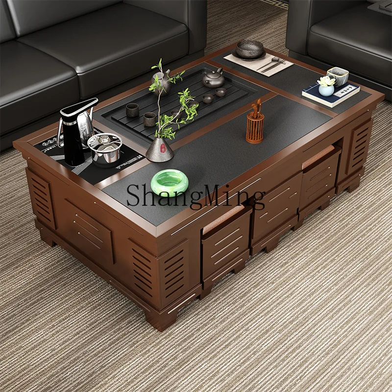 

CL Integrated Set Balcony Kung Fu Tea Table Automatic Watering Tea Table and Chairs Office Home Living Room Tea Table