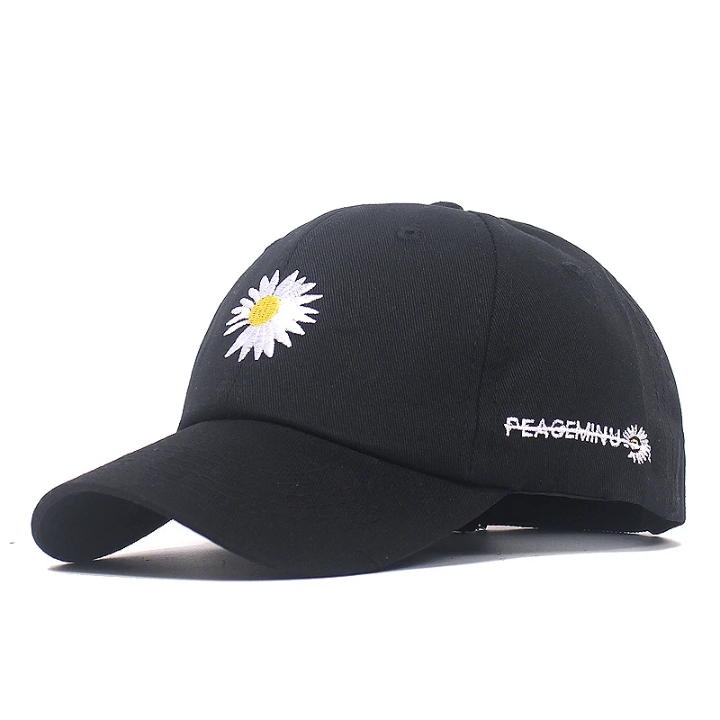 Chrysanthemum Embroidery Baseball Cap Men Women Flower EXO GD Kpop Snapback Hip Hop Street Dance Teenage Trend Sun Hats