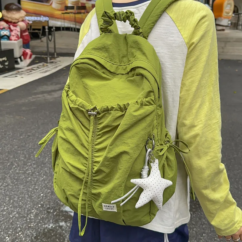 Korean StyleinsCampus backpack for middle and high school, stylish and unique, solid color, versatile, large-capacity laptop bac