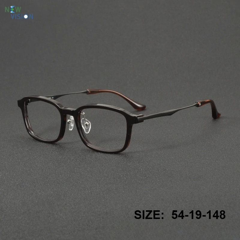 

New Men Square Glasses Pure Titanium Japanese Retro Square Full Frame Myopia Eyeglass Frame Large Face High End Reading Eyewear