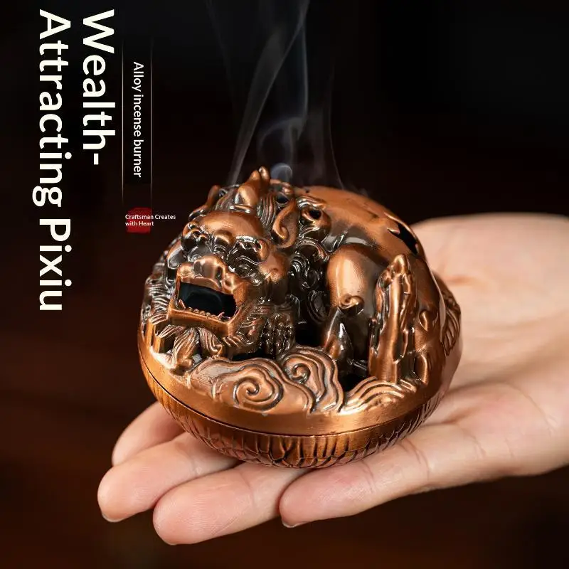 Minimalist Alloy Hollow Incense Burner Stickless Powder Incense Holder Stylish Aromatherapy Gift for Friends Family Home Use