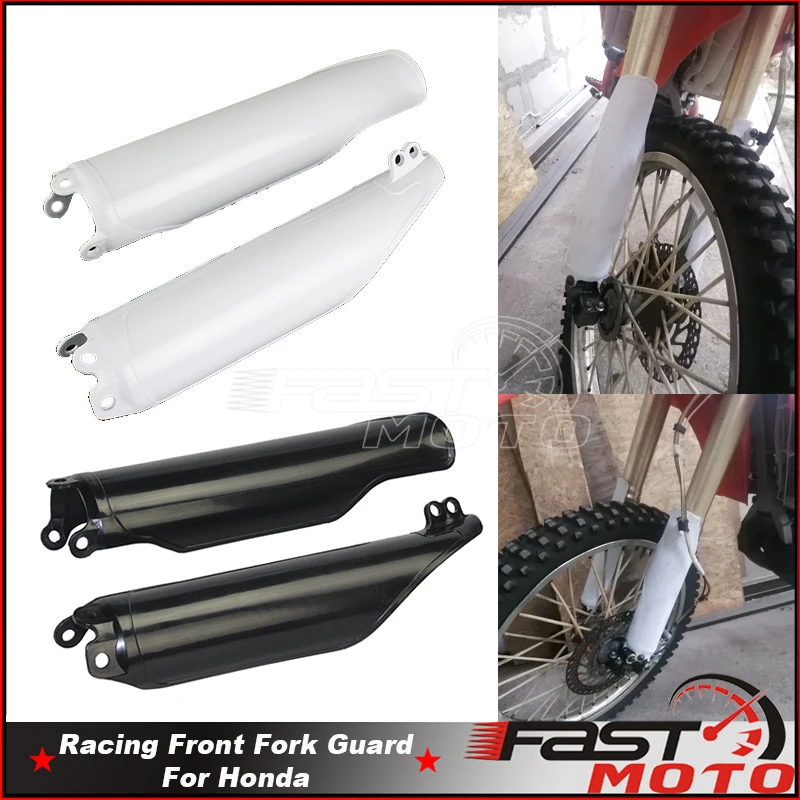 White Black Plastic Fork Guard Front Shock Absorbe Cover Protector For Honda CR125 CR250 CR500 CRF250 CRF450 CRF 250 450 R X RX